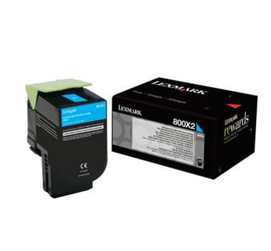 Lexmark Original Toner 80C0X20 / 800X2 Farbe: Cyan ca. 4.000 Seiten