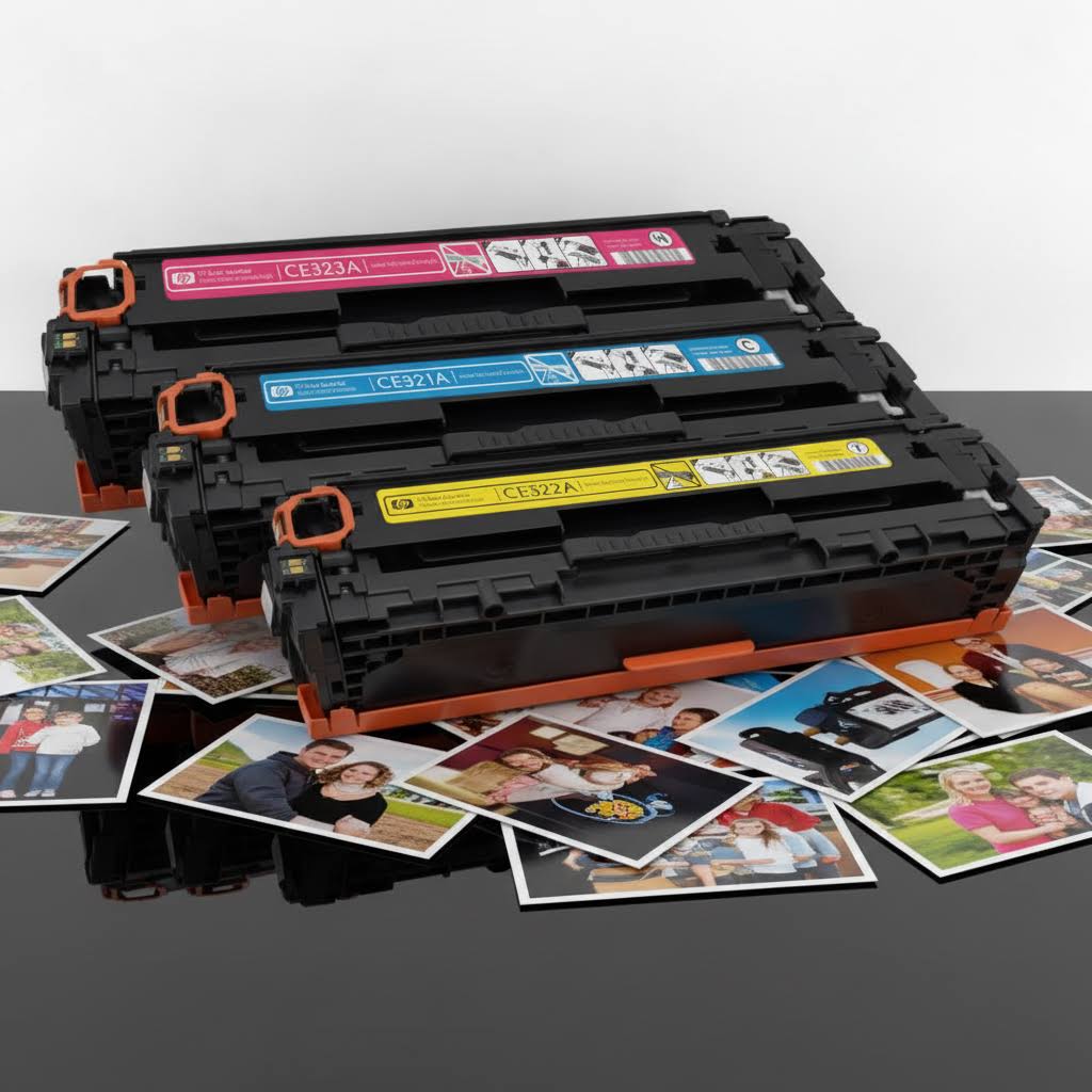 Original HP Colorpack CF371AM (CE323A | CE322A | CE321A) Farbe: Magenta | Yellow | Cyan ca. 3.900 Seiten